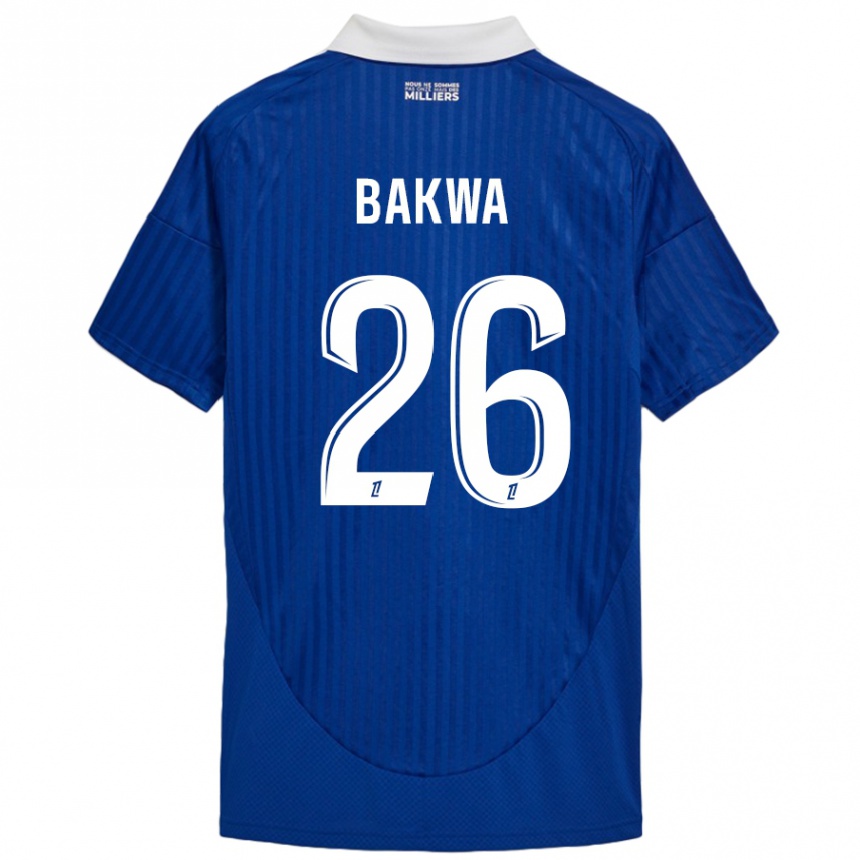 Niño Fútbol Camiseta Dilane Bakwa #26 Azul Blanco 1ª Equipación 2024/25 Perú