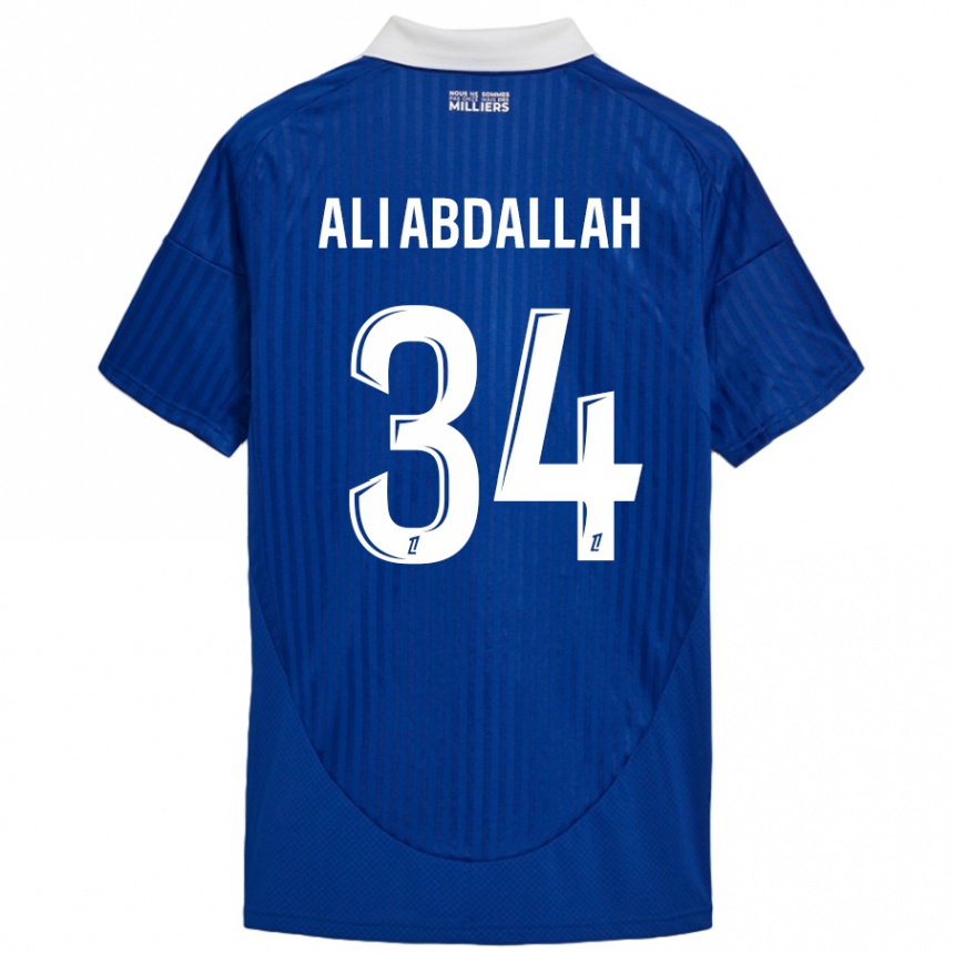 Niño Fútbol Camiseta Aboubacar Ali Abdallah #34 Azul Blanco 1ª Equipación 2024/25 Perú