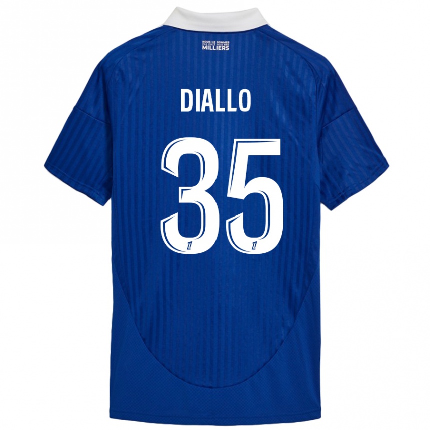 Niño Fútbol Camiseta Tidiane Diallo #35 Azul Blanco 1ª Equipación 2024/25 Perú