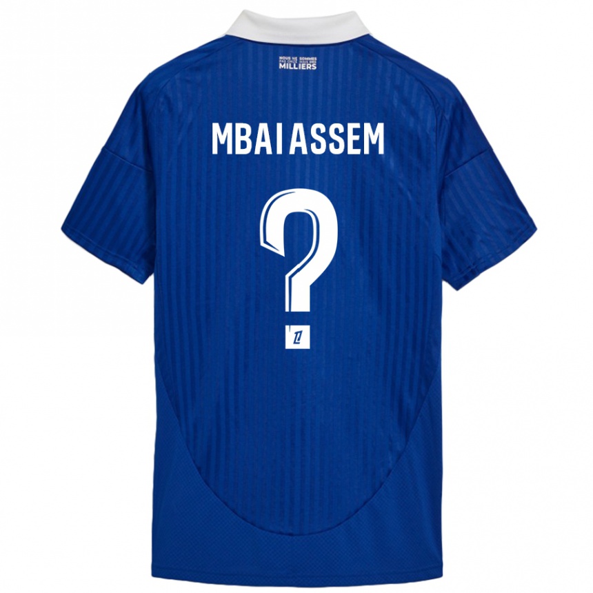 Niño Fútbol Camiseta Chris Mbaï-Assem #0 Azul Blanco 1ª Equipación 2024/25 Perú