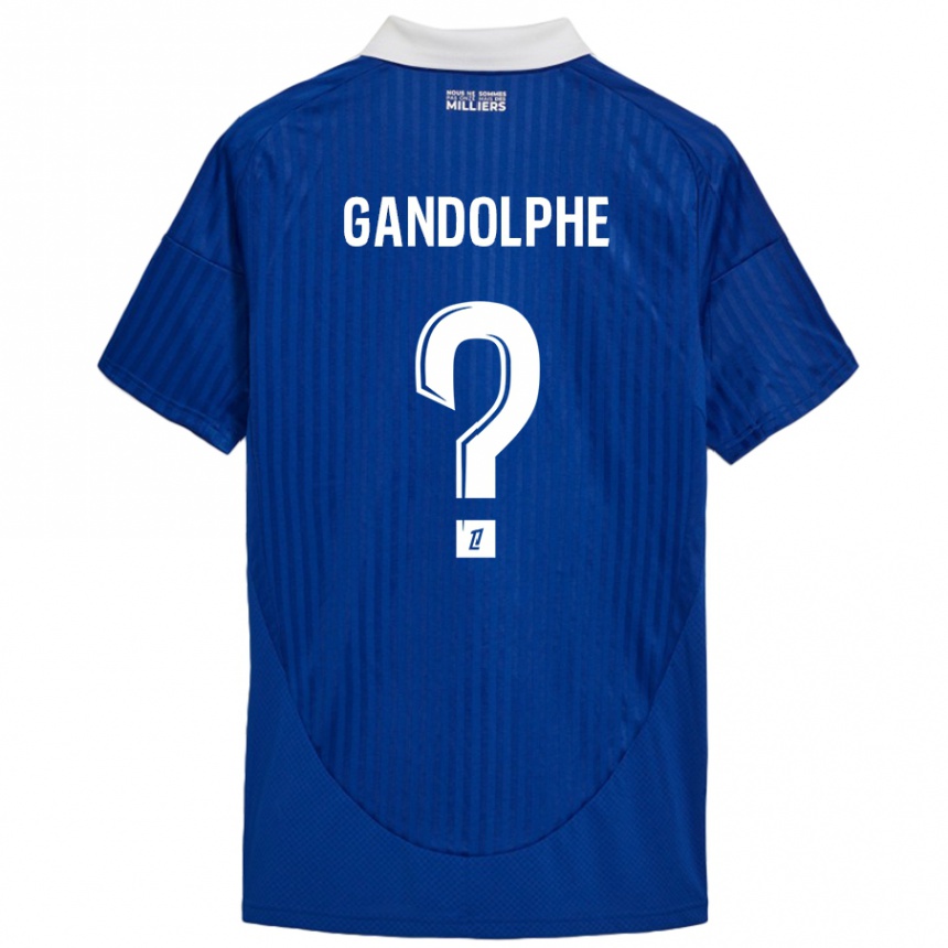 Niño Fútbol Camiseta Adrien Gandolphe #0 Azul Blanco 1ª Equipación 2024/25 Perú