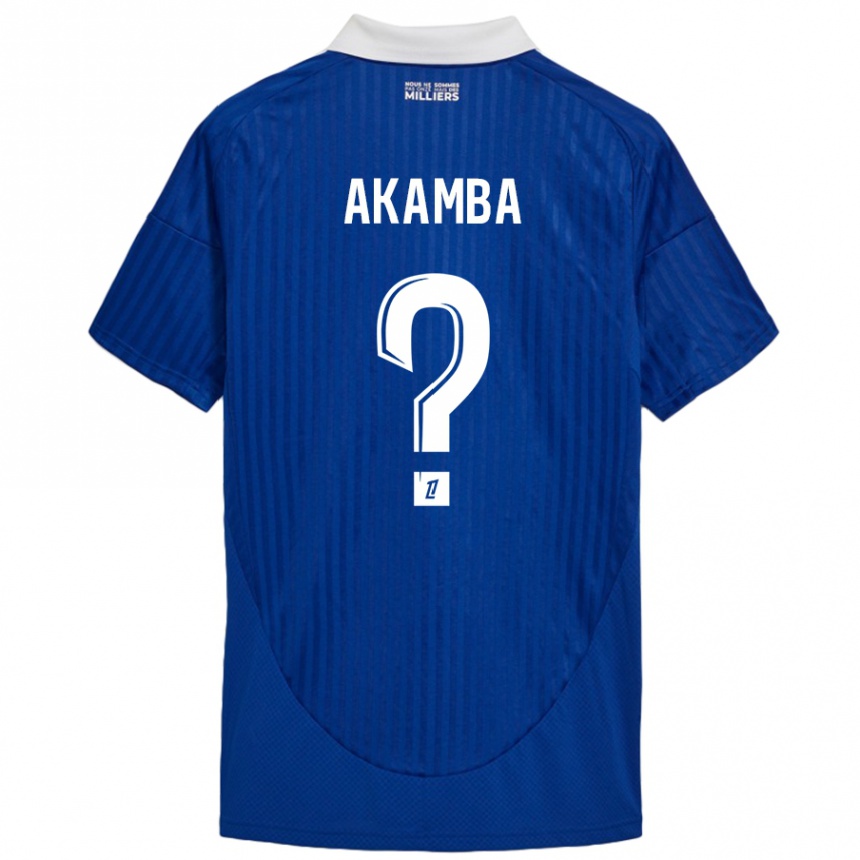 Niño Fútbol Camiseta Fred Akamba #0 Azul Blanco 1ª Equipación 2024/25 Perú