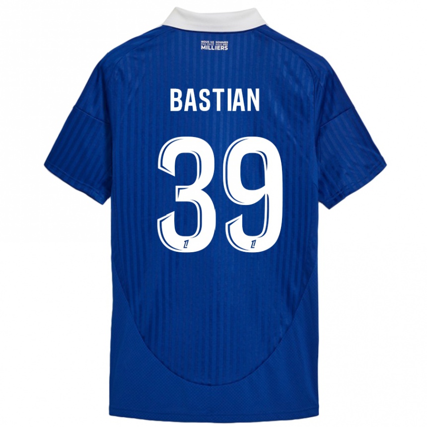 Niño Fútbol Camiseta Maxime Bastian #39 Azul Blanco 1ª Equipación 2024/25 Perú