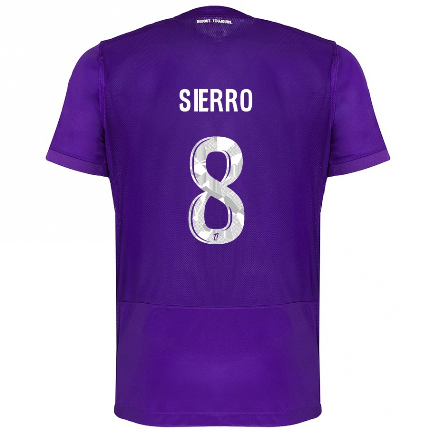 Niño Fútbol Camiseta Vincent Sierro #8 Morado Blanco 1ª Equipación 2024/25 Perú