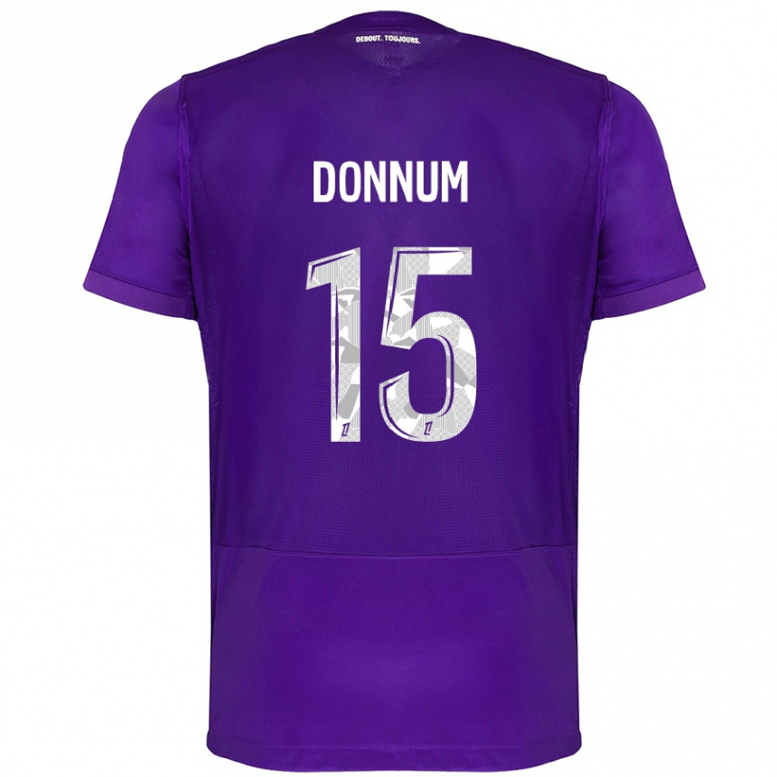 Niño Fútbol Camiseta Aron Dønnum #15 Morado Blanco 1ª Equipación 2024/25 Perú