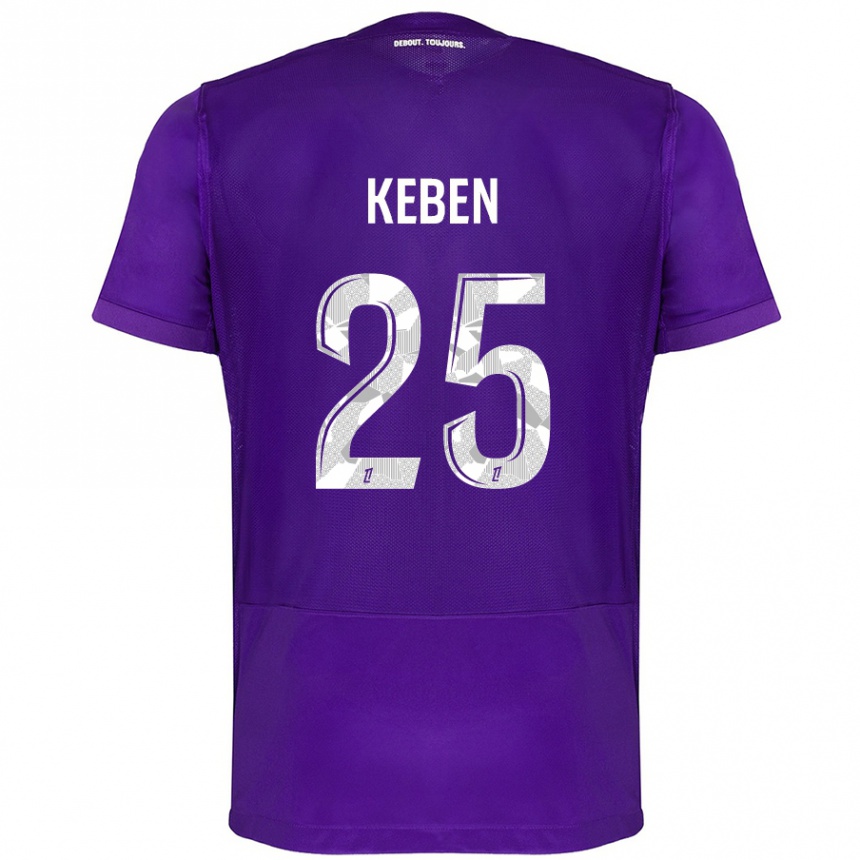 Niño Fútbol Camiseta Kévin Keben #25 Morado Blanco 1ª Equipación 2024/25 Perú