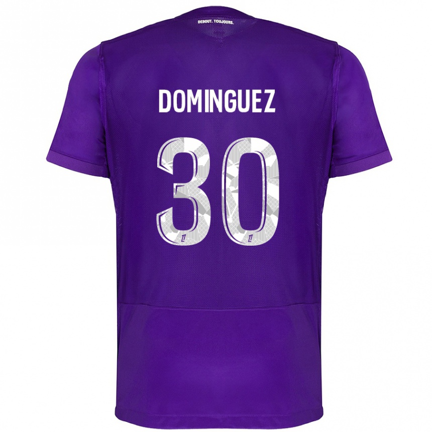 Niño Fútbol Camiseta Álex Domínguez #30 Morado Blanco 1ª Equipación 2024/25 Perú