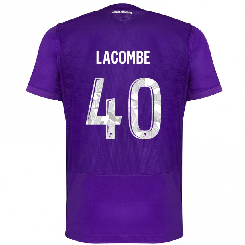 Niño Fútbol Camiseta Justin Lacombe #40 Morado Blanco 1ª Equipación 2024/25 Perú