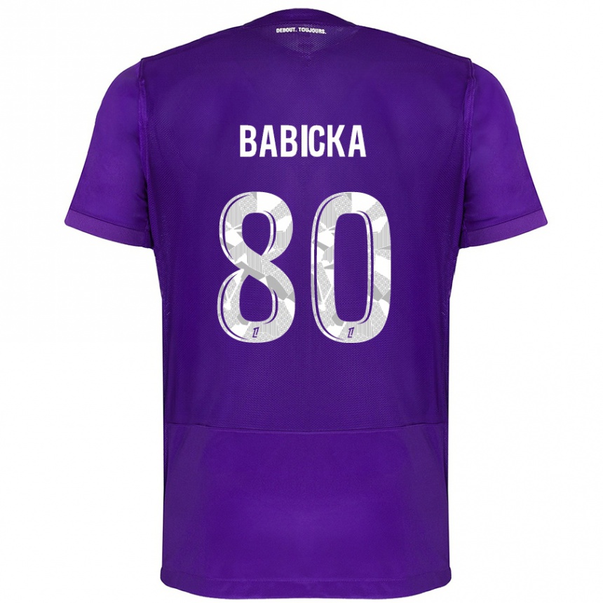 Niño Fútbol Camiseta Shavy Babicka #80 Morado Blanco 1ª Equipación 2024/25 Perú