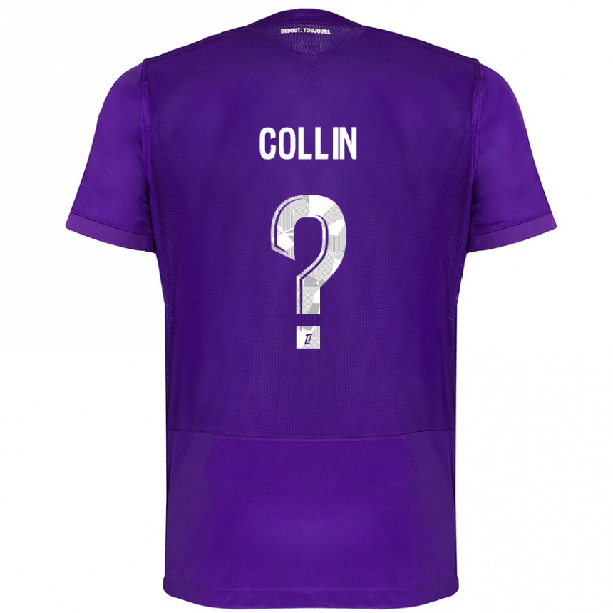 Niño Fútbol Camiseta Théo Collin #0 Morado Blanco 1ª Equipación 2024/25 Perú