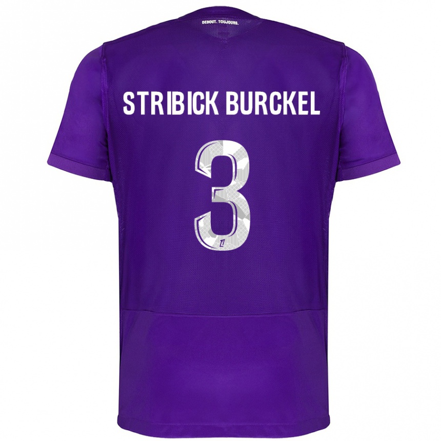 Niño Fútbol Camiseta Laetitia Stribick-Burckel #3 Morado Blanco 1ª Equipación 2024/25 Perú