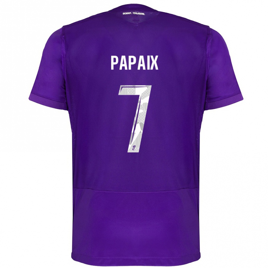 Niño Fútbol Camiseta Marie Papaix #7 Morado Blanco 1ª Equipación 2024/25 Perú