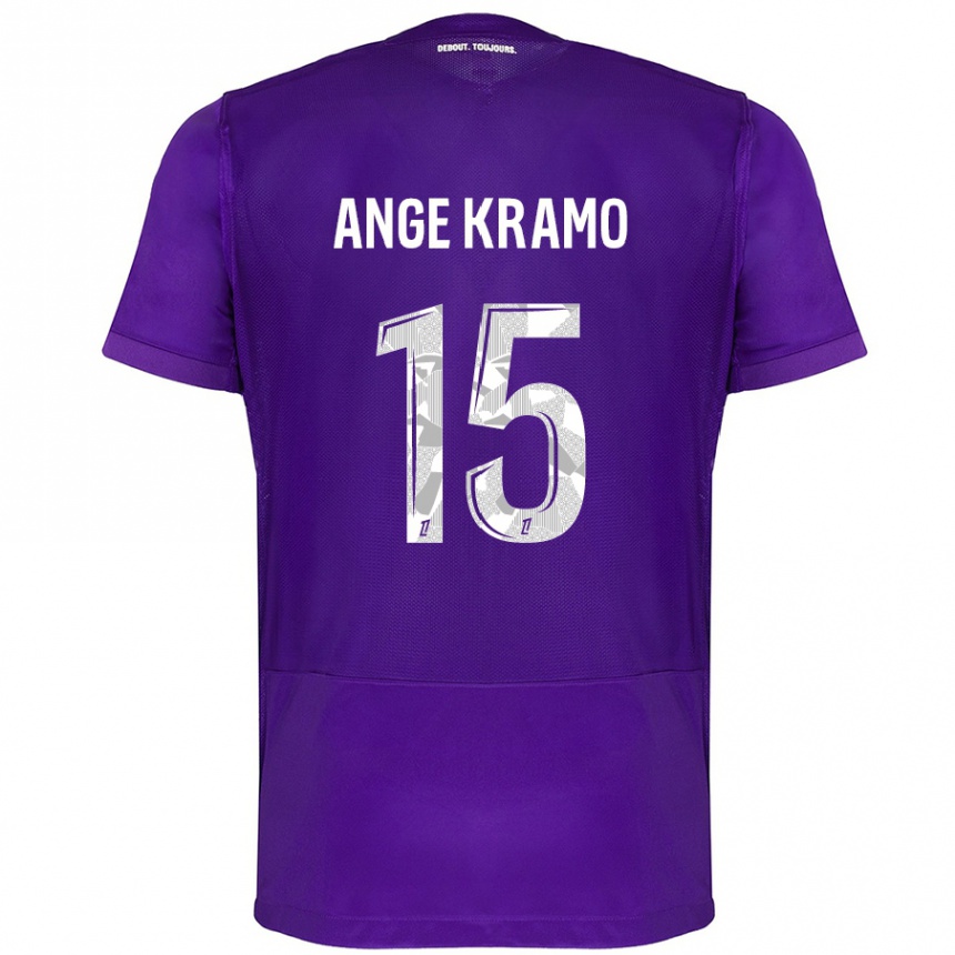 Niño Fútbol Camiseta Marie Ange Kramo #15 Morado Blanco 1ª Equipación 2024/25 Perú