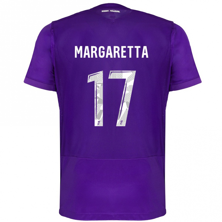 Niño Fútbol Camiseta Jessica Margaretta #17 Morado Blanco 1ª Equipación 2024/25 Perú