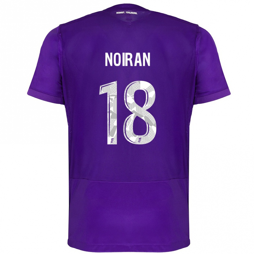 Niño Fútbol Camiseta Clara Noiran #18 Morado Blanco 1ª Equipación 2024/25 Perú