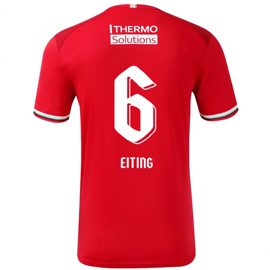 Niño Fútbol Camiseta Carel Eiting #6 Rojo Blanco 1ª Equipación 2024/25 Perú