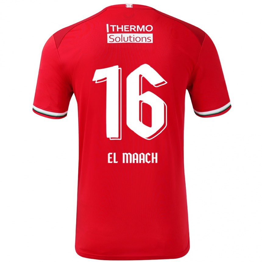 Niño Fútbol Camiseta Issam El Maach #16 Rojo Blanco 1ª Equipación 2024/25 Perú