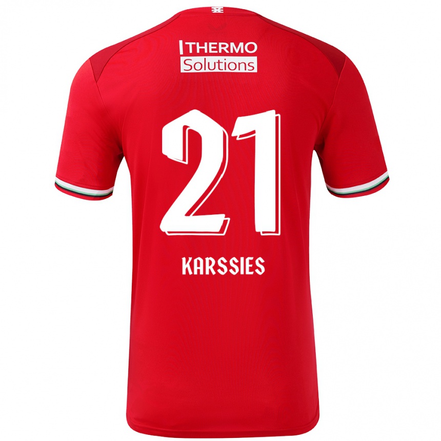 Niño Fútbol Camiseta Sam Karssies #21 Rojo Blanco 1ª Equipación 2024/25 Perú