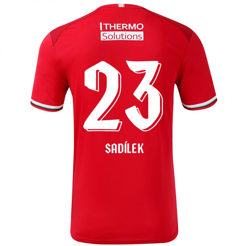 Niño Fútbol Camiseta Michal Sadilek #23 Rojo Blanco 1ª Equipación 2024/25 Perú