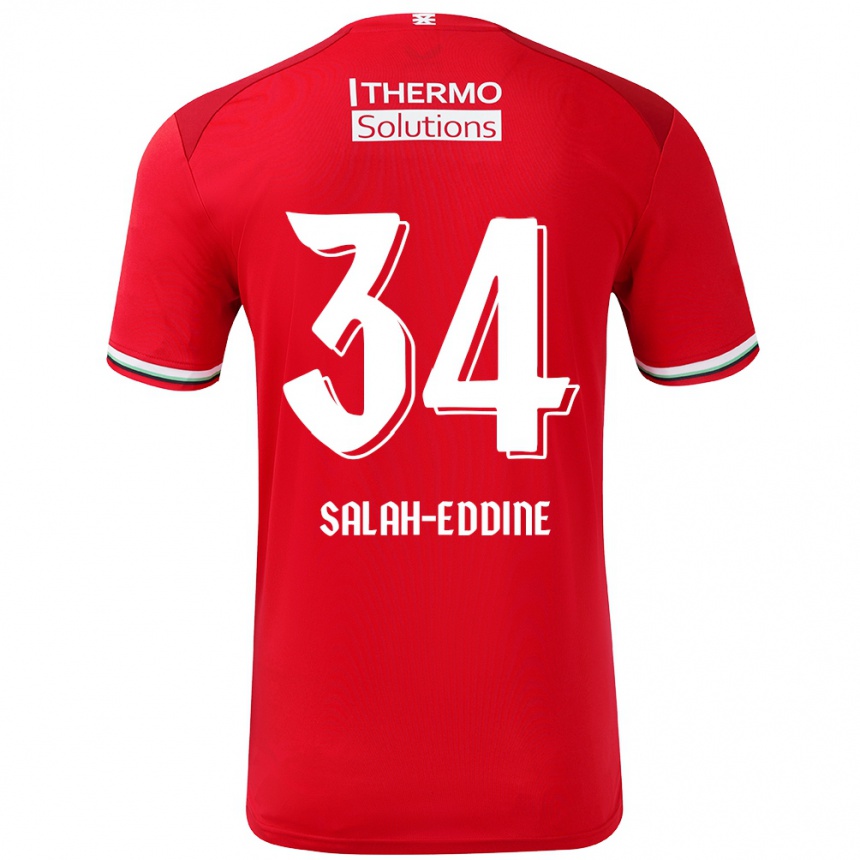 Niño Fútbol Camiseta Anass Salah-Eddine #34 Rojo Blanco 1ª Equipación 2024/25 Perú