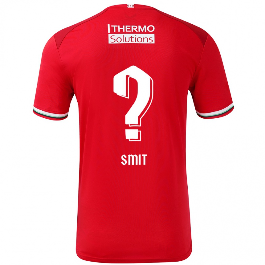 Niño Fútbol Camiseta Mauro Smit #0 Rojo Blanco 1ª Equipación 2024/25 Perú