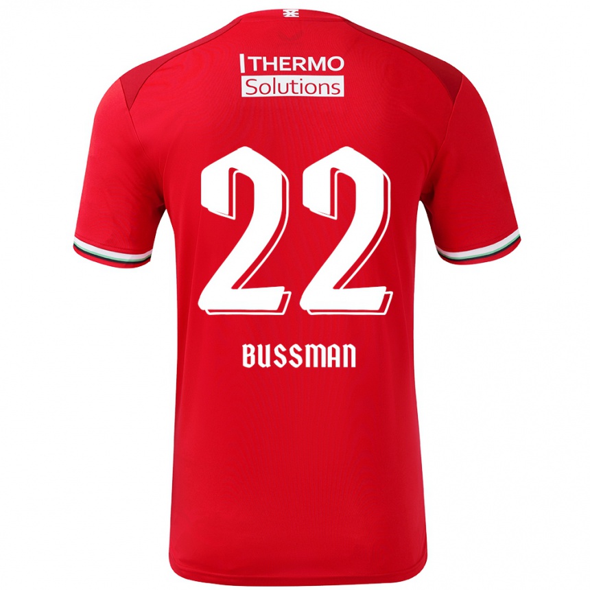 Niño Fútbol Camiseta Fiene Bussman #22 Rojo Blanco 1ª Equipación 2024/25 Perú