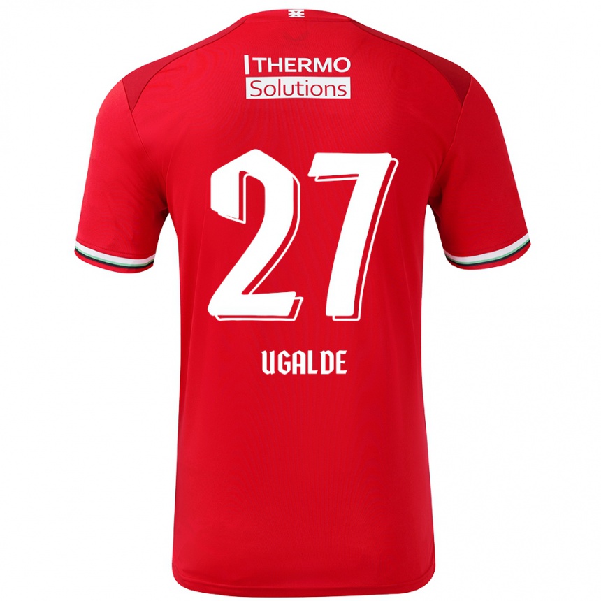 Niño Fútbol Camiseta Manfred Ugalde #27 Rojo Blanco 1ª Equipación 2024/25 Perú