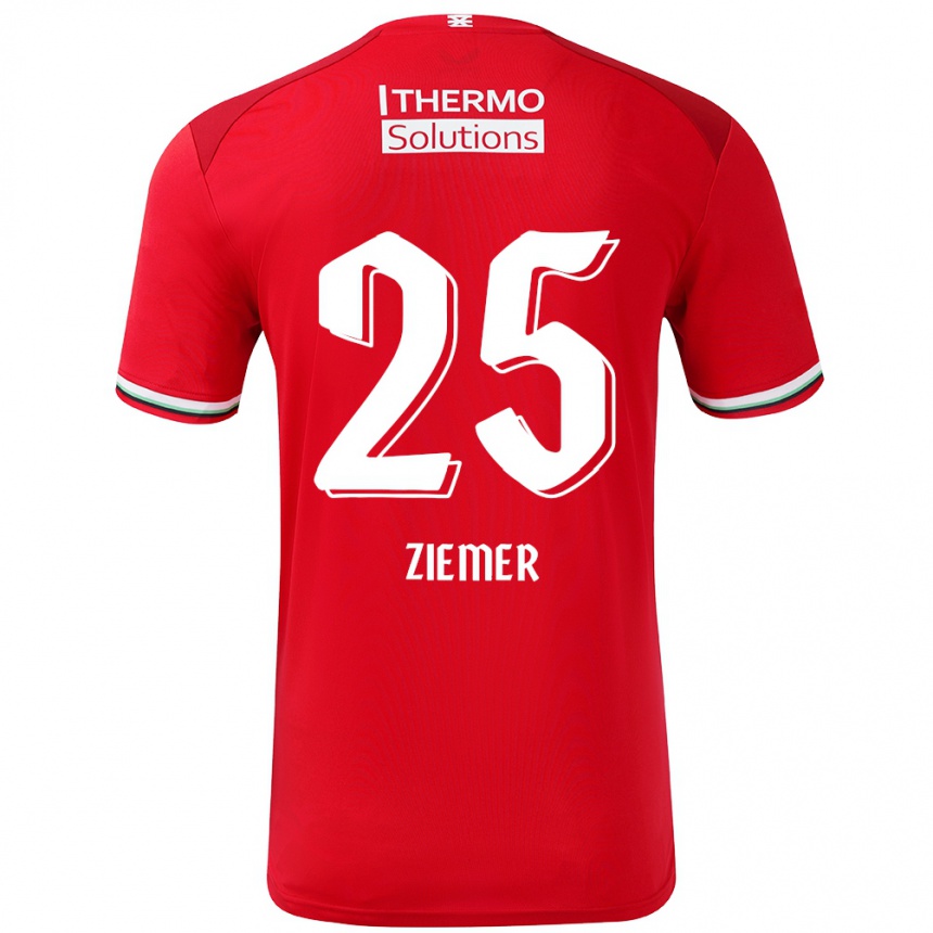 Niño Fútbol Camiseta Taylor Ziemer #25 Rojo Blanco 1ª Equipación 2024/25 Perú