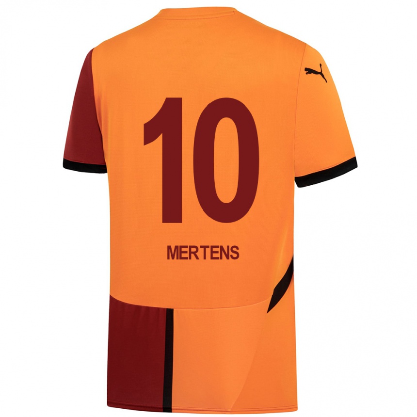 Niño Fútbol Camiseta Dries Mertens #10 Amarillo Rojo 1ª Equipación 2024/25 Perú