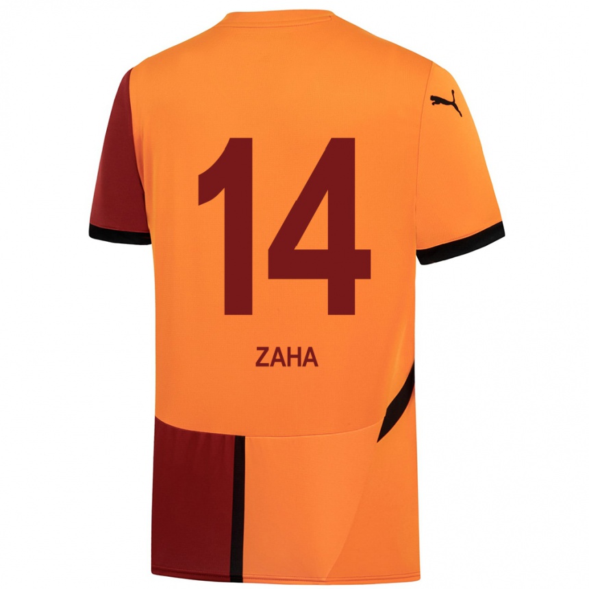 Niño Fútbol Camiseta Wilfried Zaha #14 Amarillo Rojo 1ª Equipación 2024/25 Perú