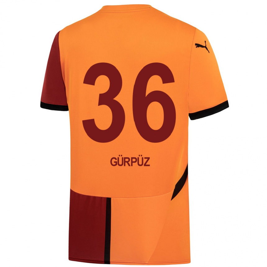 Niño Fútbol Camiseta Gökdeniz Gürpüz #36 Amarillo Rojo 1ª Equipación 2024/25 Perú