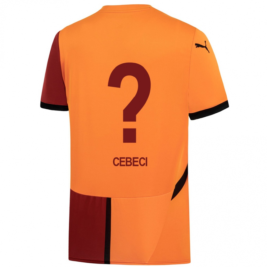 Niño Fútbol Camiseta Taha Recep Cebeci #0 Amarillo Rojo 1ª Equipación 2024/25 Perú