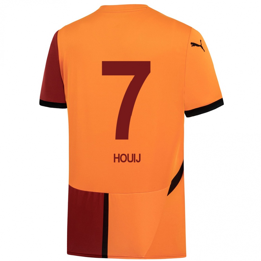 Niño Fútbol Camiseta Mariem Houij #7 Amarillo Rojo 1ª Equipación 2024/25 Perú