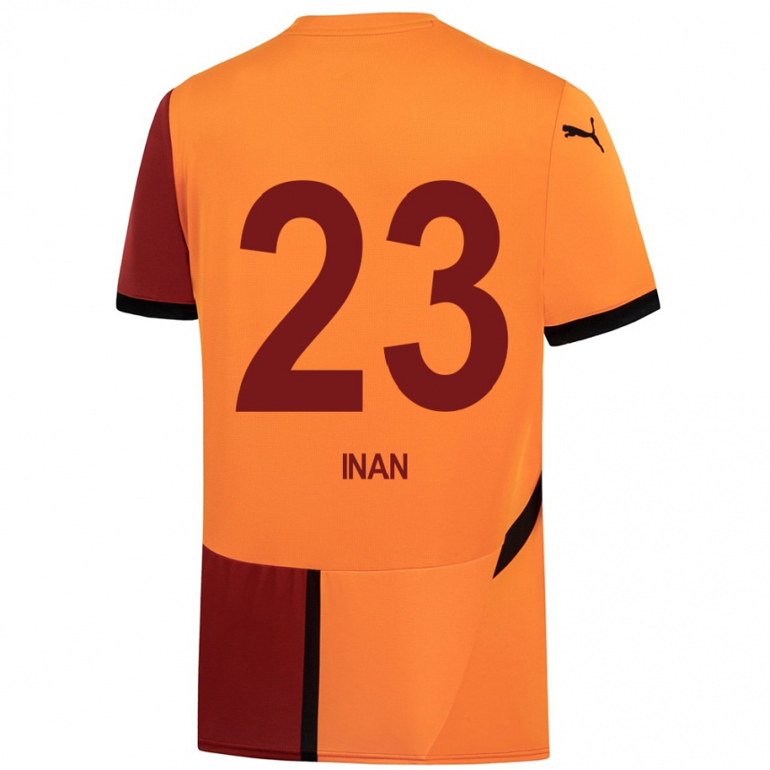 Niño Fútbol Camiseta Müge İnan #23 Amarillo Rojo 1ª Equipación 2024/25 Perú