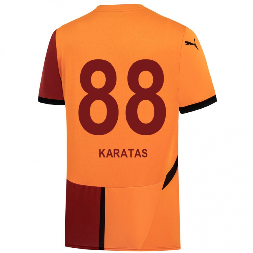 Niño Fútbol Camiseta Kazımcan Karataş #88 Amarillo Rojo 1ª Equipación 2024/25 Perú