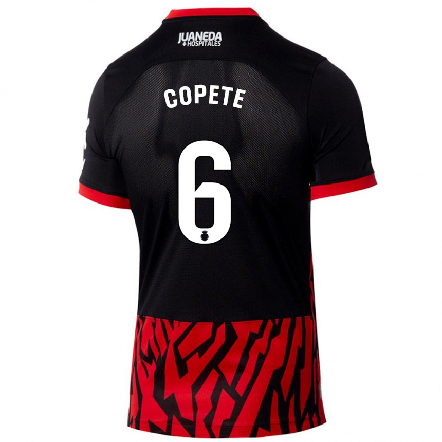 Niño Fútbol Camiseta José Copete #6 Negro Rojo 1ª Equipación 2024/25 Perú