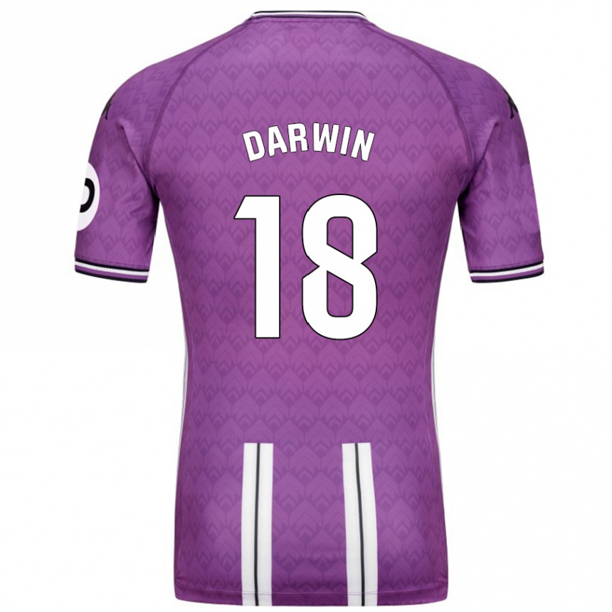 Niño Fútbol Camiseta Darwin Machís #18 Púrpura Blanco 1ª Equipación 2024/25 Perú