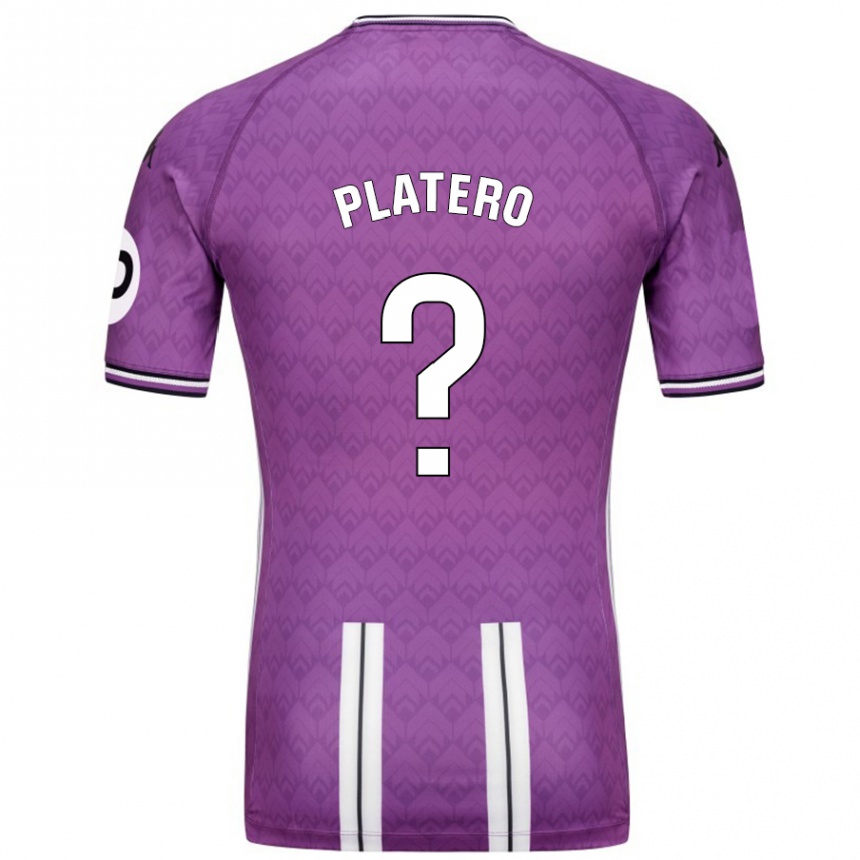 Niño Fútbol Camiseta Miguel Platero #0 Púrpura Blanco 1ª Equipación 2024/25 Perú