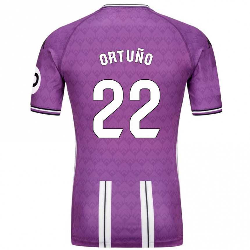 Niño Fútbol Camiseta Fran Ortuño #22 Púrpura Blanco 1ª Equipación 2024/25 Perú