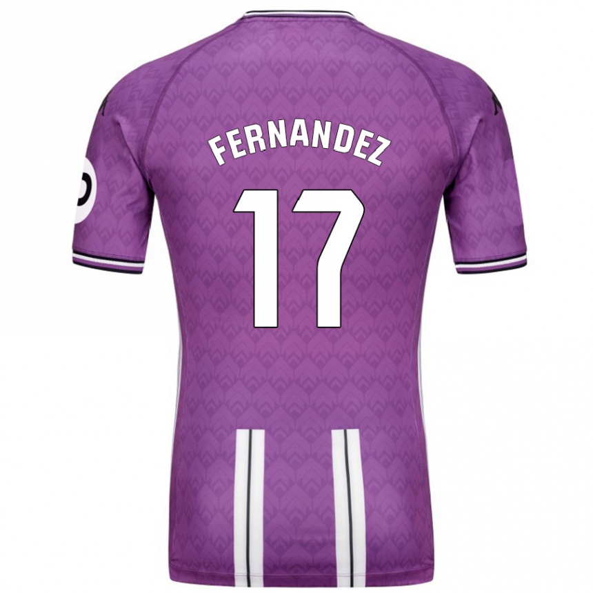 Niño Fútbol Camiseta Dani Fernández #17 Púrpura Blanco 1ª Equipación 2024/25 Perú