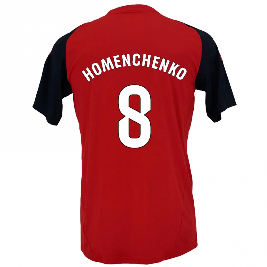 Niño Fútbol Camiseta Santiago Homenchenko #8 Rojo Negro 1ª Equipación 2024/25 Perú