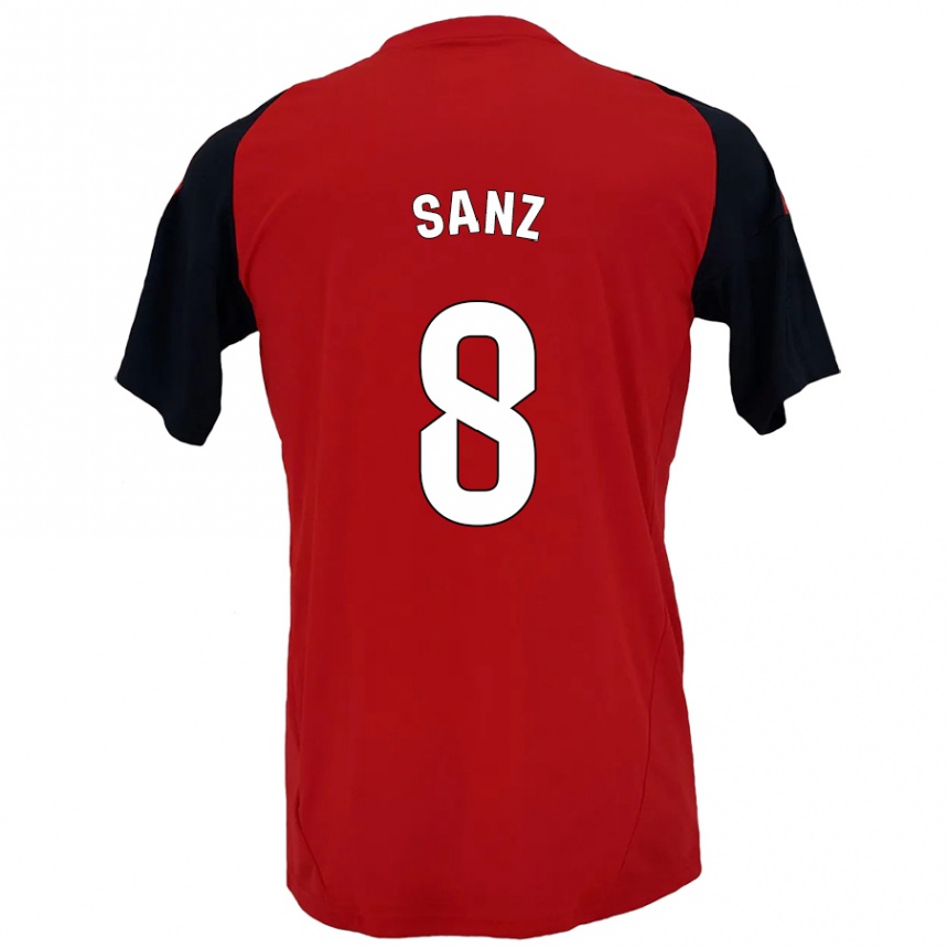 Niño Fútbol Camiseta Álvaro Sanz #8 Rojo Negro 1ª Equipación 2024/25 Perú