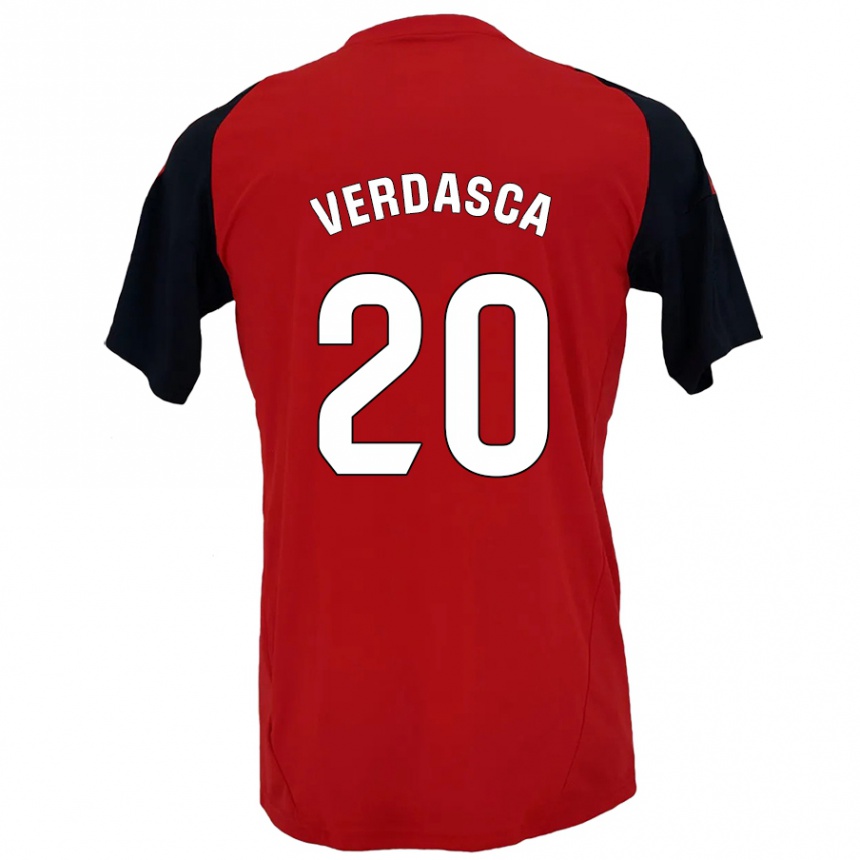 Niño Fútbol Camiseta Diogo Verdasca #20 Rojo Negro 1ª Equipación 2024/25 Perú