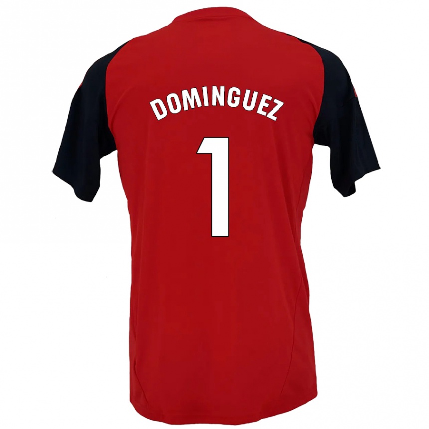 Niño Fútbol Camiseta Iago Domínguez #1 Rojo Negro 1ª Equipación 2024/25 Perú