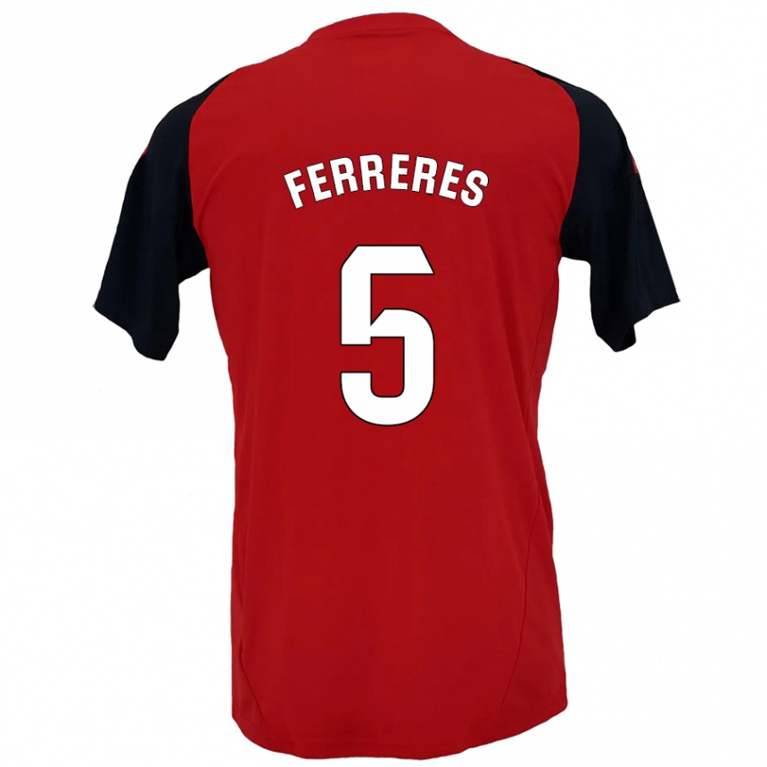 Niño Fútbol Camiseta Manolo Ferreres #5 Rojo Negro 1ª Equipación 2024/25 Perú