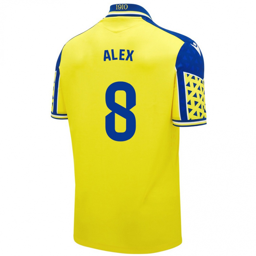 Niño Fútbol Camiseta Álex Fernández #8 Amarillo Azul 1ª Equipación 2024/25 Perú