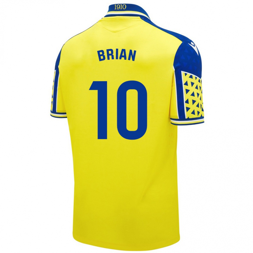 Niño Fútbol Camiseta Brian Ocampo #10 Amarillo Azul 1ª Equipación 2024/25 Perú