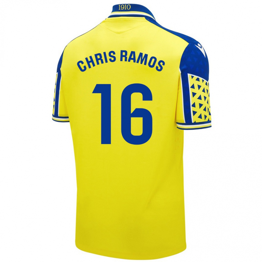 Niño Fútbol Camiseta Chris Ramos #16 Amarillo Azul 1ª Equipación 2024/25 Perú