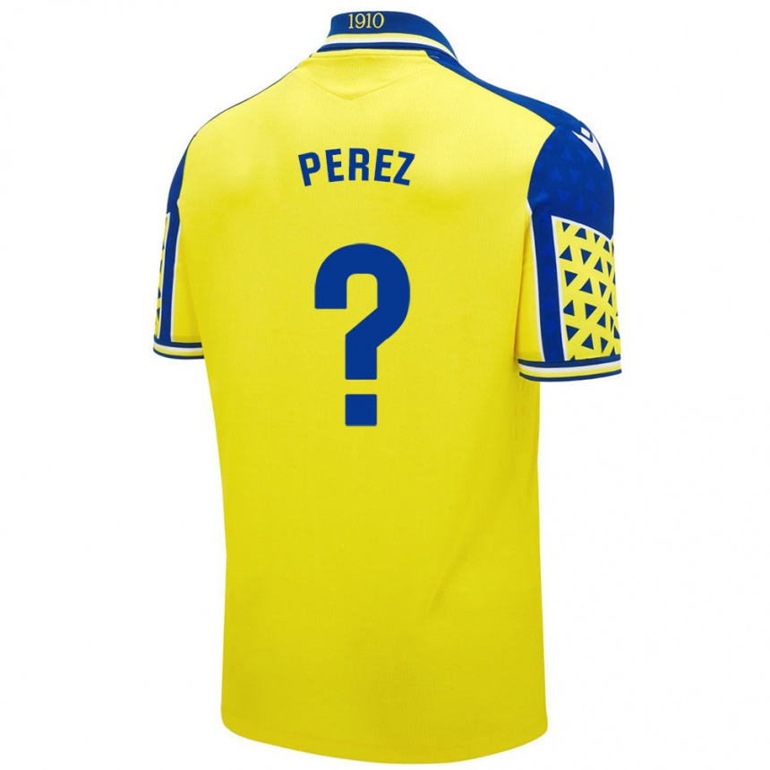 Niño Fútbol Camiseta Ángel Pérez #0 Amarillo Azul 1ª Equipación 2024/25 Perú