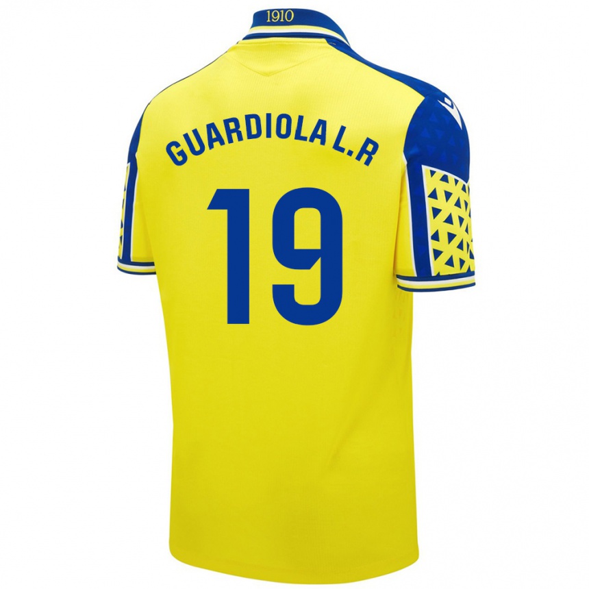 Niño Fútbol Camiseta Sergi Guardiola #19 Amarillo Azul 1ª Equipación 2024/25 Perú